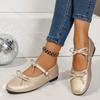 Fashion Elegant Bow Design Shallow Mouth Casual Mary Jane Shoes Women's 2025 New Autumn Soft Soled Comfortable Fashion Flat Single Shoes