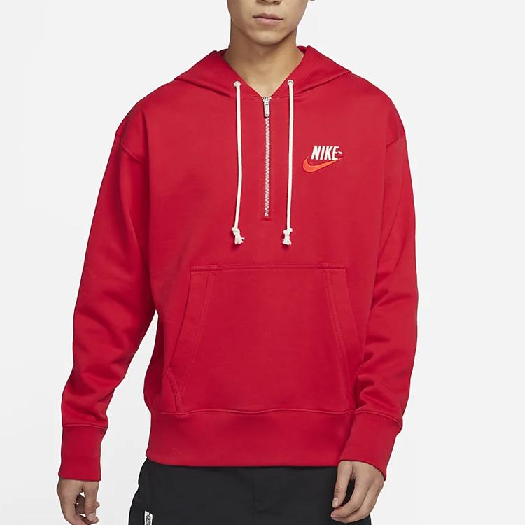 Nike Embroidered Logo Half-Zip Hooded Knit Sweater Men Tops DM5280-657
