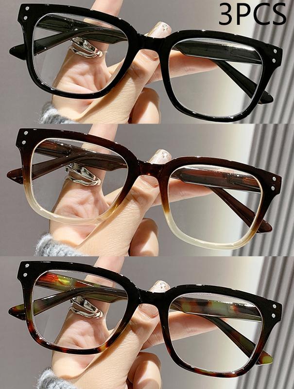 2/3PCS New Trendy Reading Glasses High-end Simple Square Frame Ultra-light Reading Glasses For Men And Women