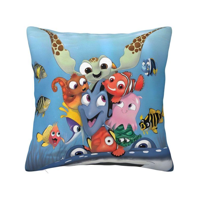 Custom Luxury Cartoon Disney Finding Nemo Sofa Cushion Cover Velvet Anime Comedy Adventure Film Throw Pillow Case Decoration 12x12Inch