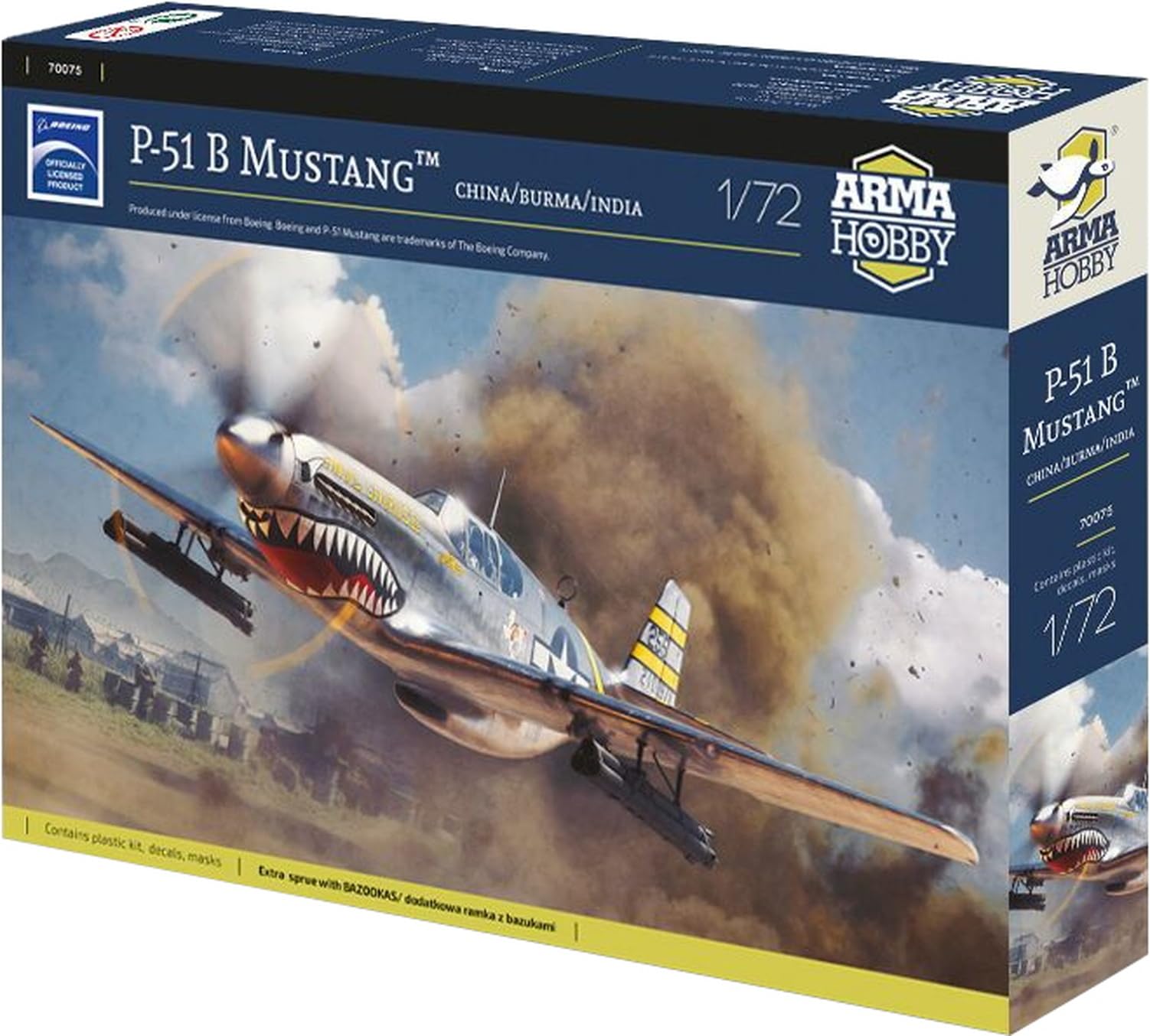

Arma Hobby 1/72 Scale P-51B Mustang China-Burma-India Front Plastic Model Kit ADL70075 (Airplane)