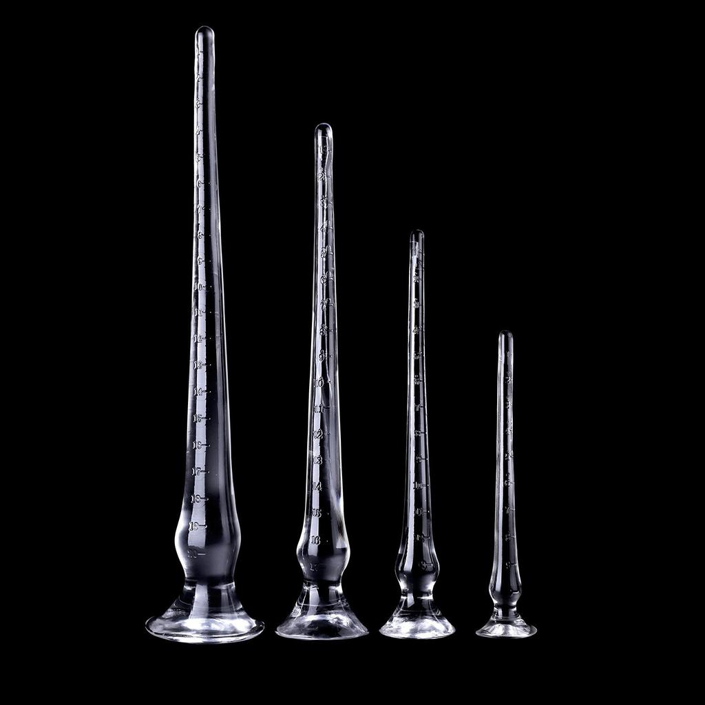 Duen Crystal Transparent Anal Cone Tail Butt Plug Unisex Anal Masturbation Device Sexy Back Court Butt Plug Anal Whip