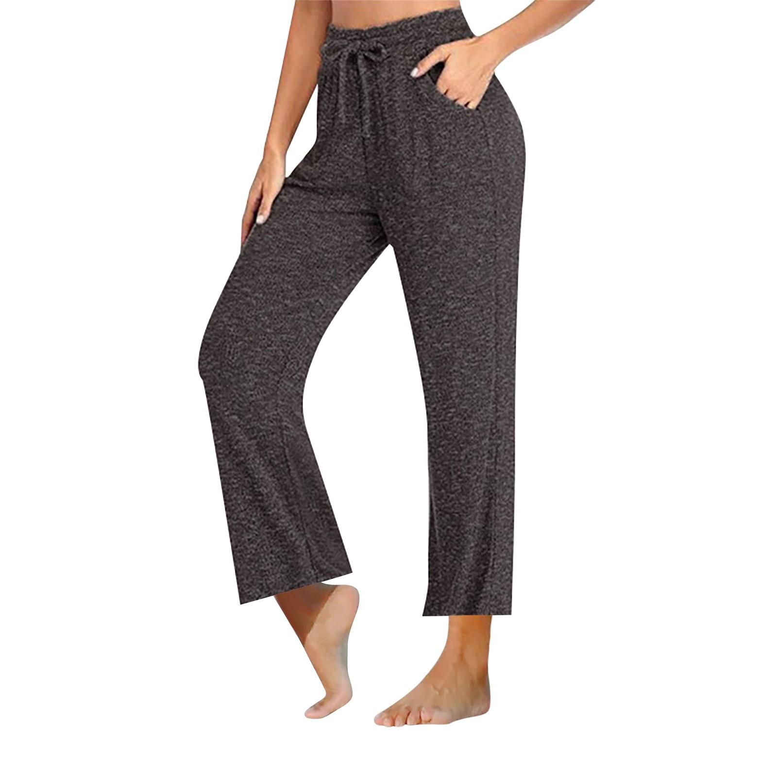 

Женские модные однотонные повседневные брюки, широкие брюки L чёрный