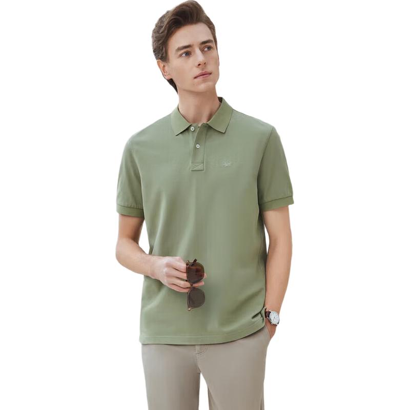 YOUNGOR Men s Summer Business Casual Short Sleeve Polo Shirt M