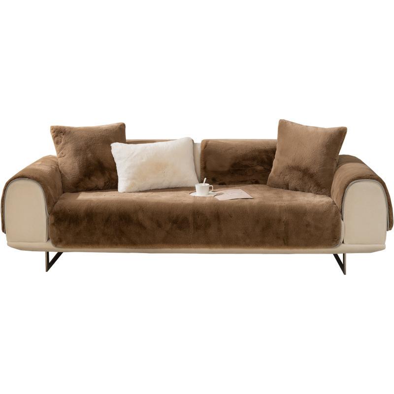 Sofa Cushion Winter Anti-Rabbit Fur Plush Fur Sofa Seat Cushions Cover Towel Cover Non-Slip Thickened