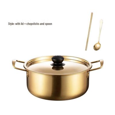 JINGRUIXIANG Golden Stainless Steel Korean Noodle Pot Set