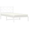 Metal Bed Frame with Headboard White 100 x 190 cm