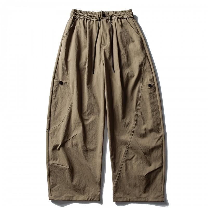Unisex Relaxed Fit Cargo Pants With Pleated Detail Japanese Retro Style Lightweight Breathable Trousers Fall Outdoor