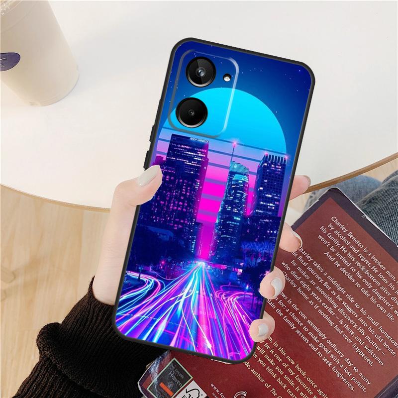 Synthwave Retro 80s Neon Case For Realme 14 12 10 11 13 Pro Plus GT 6 6T 5 GT7 Pro C61 C55 C51 C21Y C25S C67 C75 C53