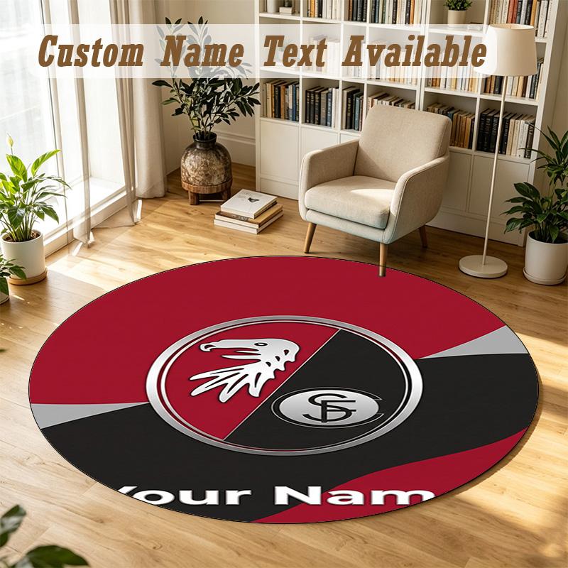 Round Rug Custom NameSC Freiburg FC Pattern Non Slip Carpet Home Floor Decor
