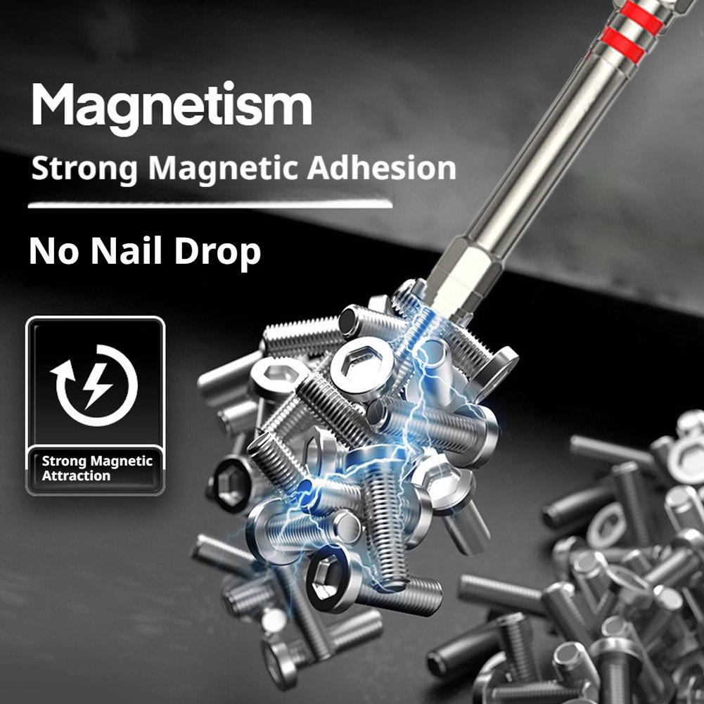 6Pcs/Set Screwdriver Bits Set Strong Magnetic Electric Screwdriver Bits High-Strength Magnetic Multi-Size Driver Bits