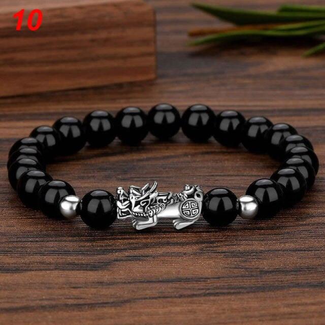 Černý obsidián Budhismus Šest slov Pixiu Pro dámy Korálkové náramky Šťastný amulet Šperky Módní náramek na zápěstí