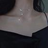 Moda Damska Naszyjnik Gwiazda Księżyc Chwost Wisiorek Kryształki Łańcuszek na Obojczyk Choker Obroża Biżuteria Ślubna Akcesoria Prezenty