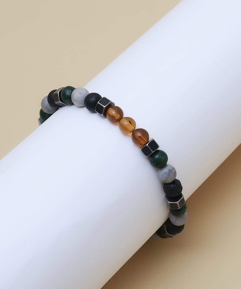 Blancier Earth Harmony Bm257B1213 Volcanic Stone Natural Gemstone Men'S Bracelet