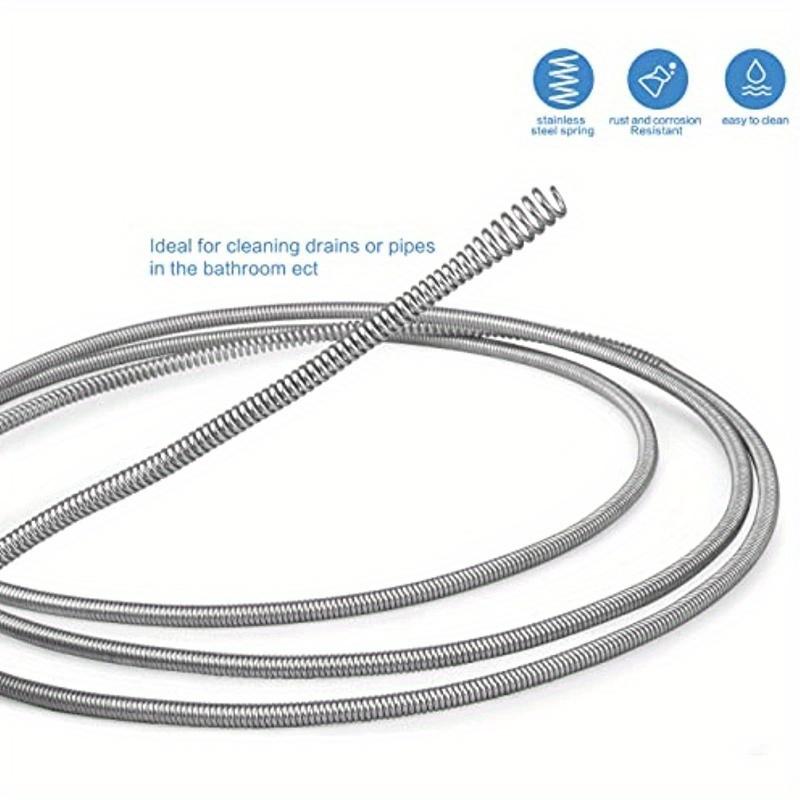 Flexible Steel Pipe Unclogger with Retractable Handle, Labor-Saving Manual Drain Dredging Tool, Portable Home Plumbing Accessory