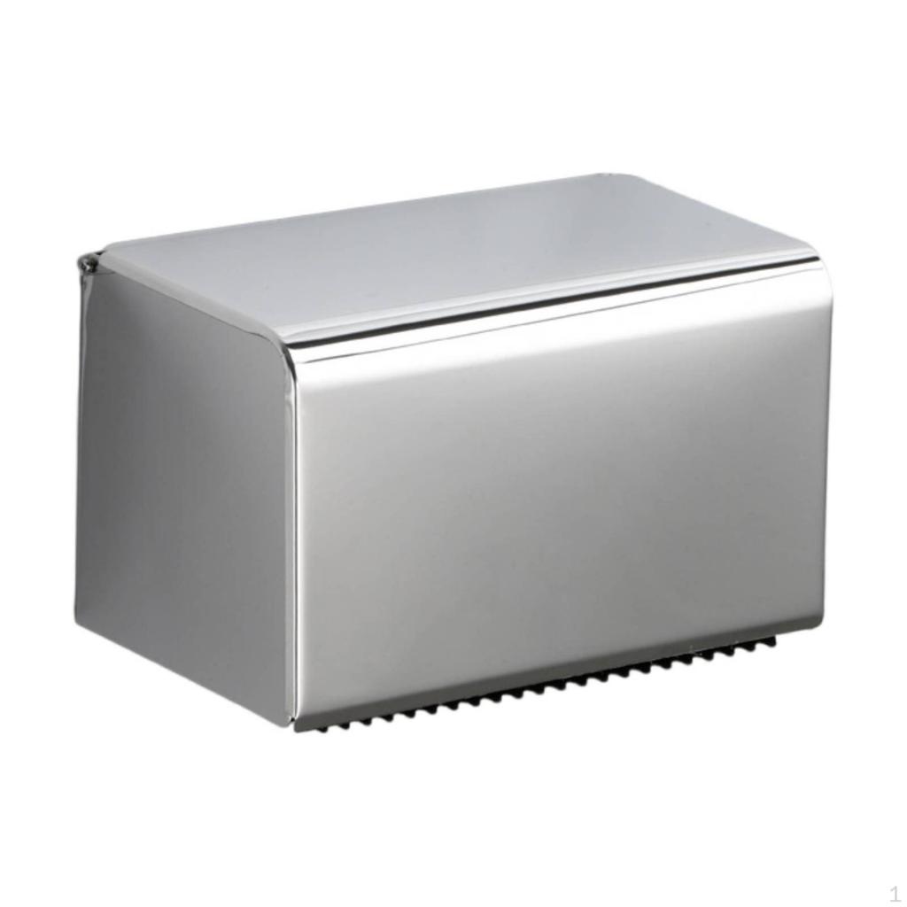 Tissue Box Holder with Lid WallMounted NoDrill for Restroom Glossy Rectangle