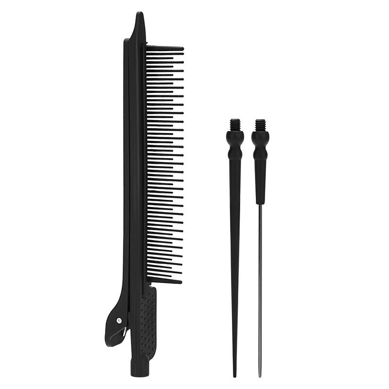 

1Pcs Point-Tail Highlight Comb High-Gloss Comb Point-Tail Plastic Comb Hair Salon Color Brush Styling Comb Tool With Hair Clip чёрный
