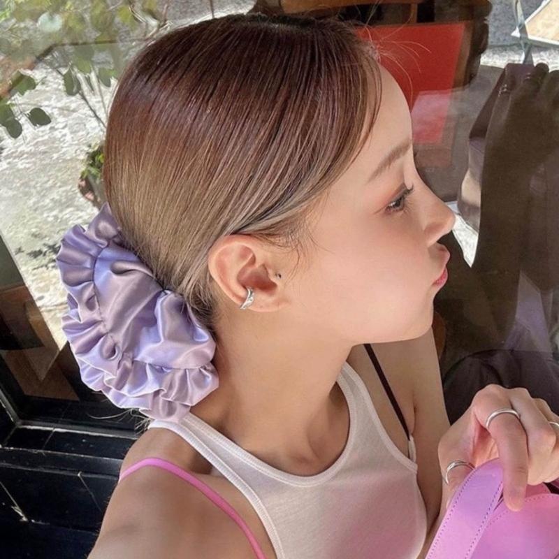 Fashion Extra Large Satins Hair Ties  Oversize Hair Band Hair Scrunchie Ponytail Holders Elastic Hair Accessories