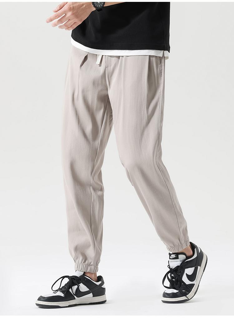 Tech Cool Tencel Summer Thin Casual Long Pants Men's Pants Leg Tight Sports Pants