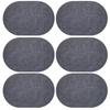 Set of 6 Oval Woven Placemats Heat Resistant Washable Table Mats for Dining Kitchen Tabletop Protection 12x18 Inch
