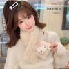 Japanese Girl Cute Cartoon Kitten Plush Scarf Student Autumn and Winter Rex Rabbit Warm Scarf Thickened Imitation Fur