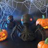 Halloween Black Spider-Duck Hybrid Ornament 3D Printed Creepy Crawling Animal Figure Desktop Decoration Scary Prank Gift