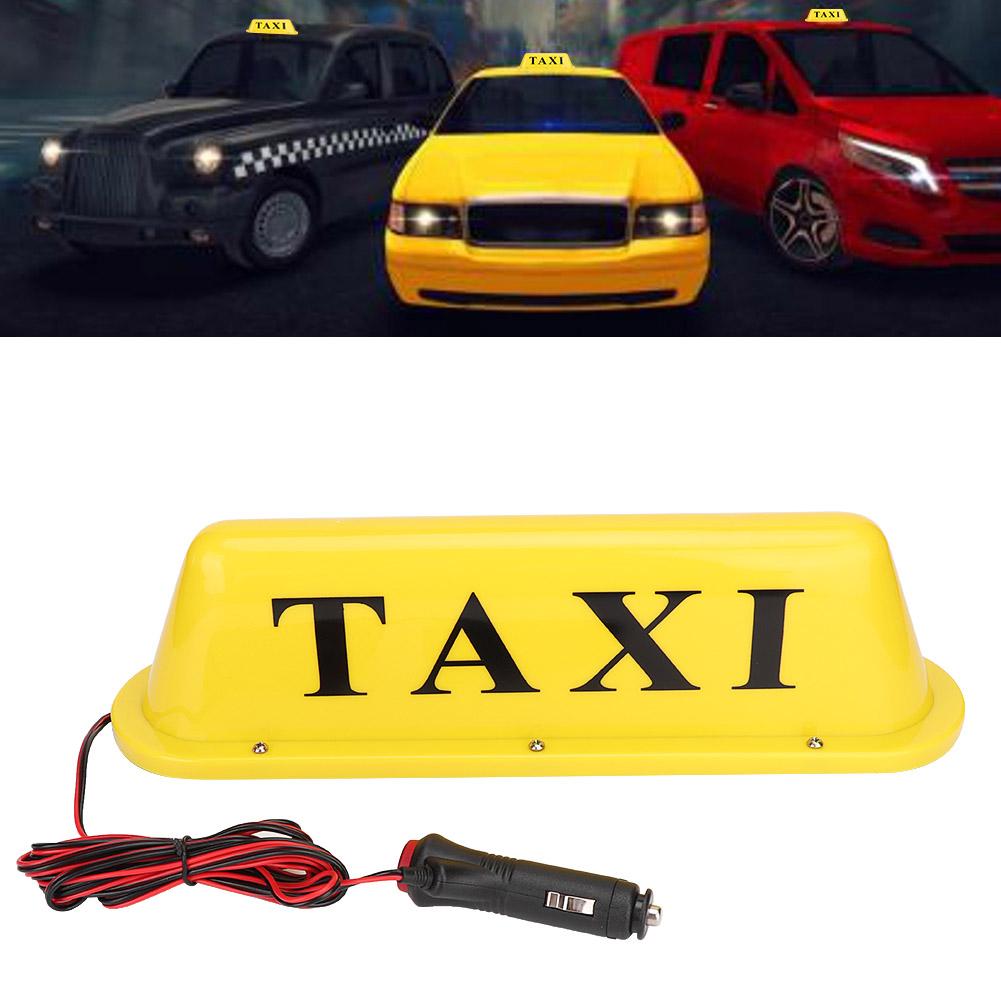 12V LED Magnetyczny Znak Taxi na Dach Samochodu Super Jasna Lampka z Zapalniczką Samochodową(Żółte etui)