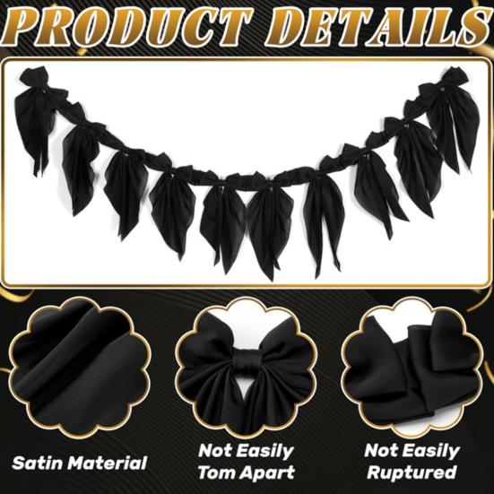 1 Set Garland Banner Bowknot Design Decorative Garland Banner Indoor Outdoor Party Home Holiday Festival Decoration