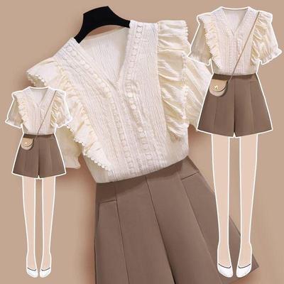 Elegant Summer Two-Piece Wide Shorts Set
