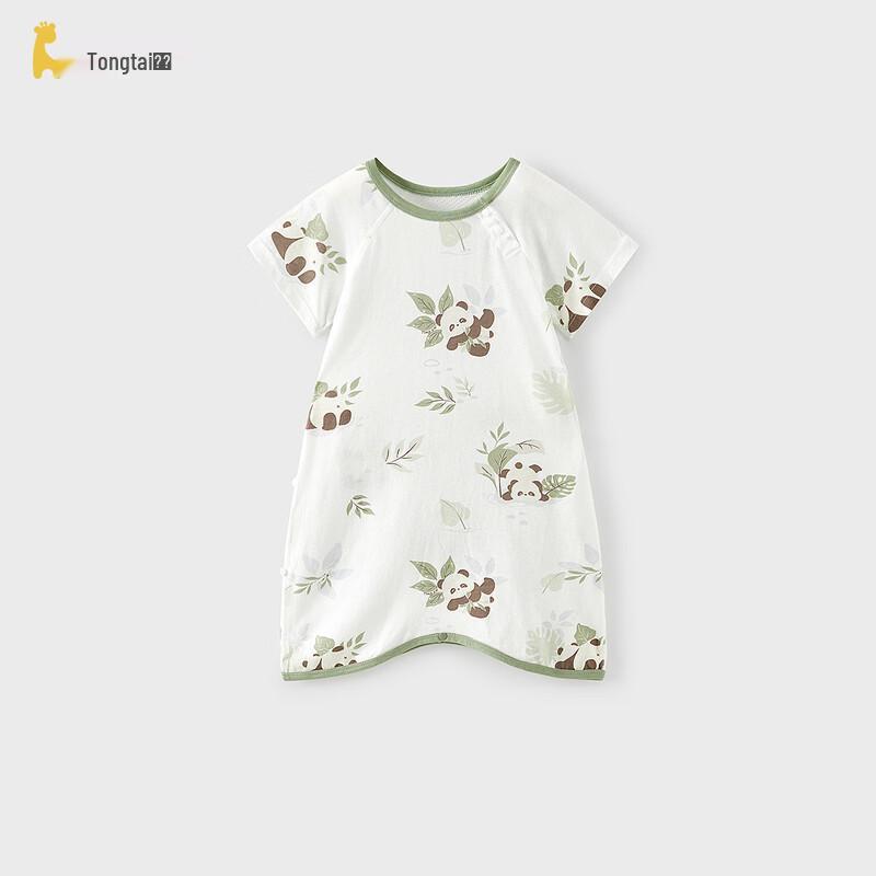 TONGTAI Baby Summer Cotton Short Sleeve Sleep Robe 100