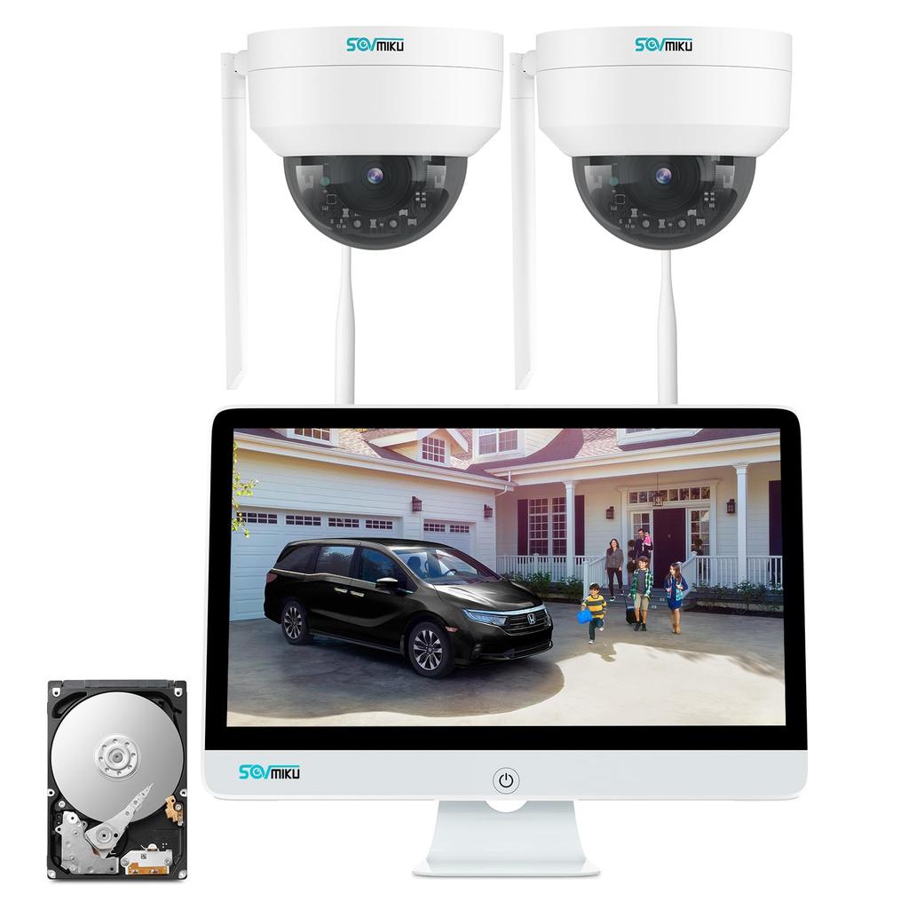 SOVMIKU 5 Megapixel Dome Camera Set of 1TB Waterproof Motion Audio AI Motion Camera No Power Construction Audio Luminous Night Color Video 2, Built-in