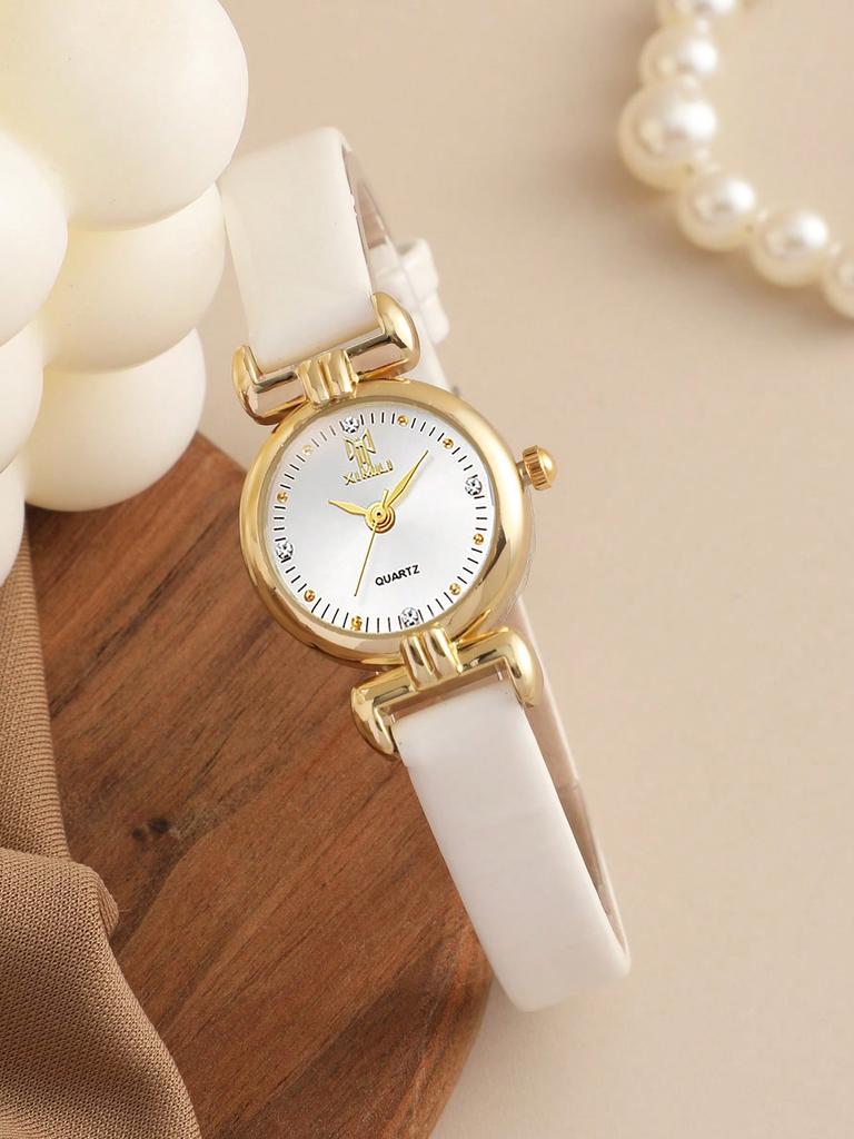 Quarzuhr Damen PU Leder Dünnes Armband Armbanduhr Damenuhren Einfarbig Mode Damengeschenk Uhr Relojes Para Mujer