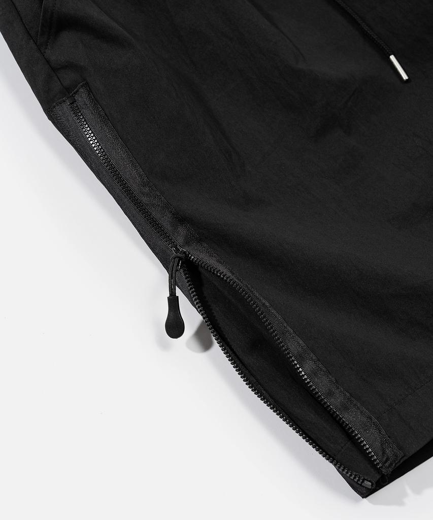 VASTIC Side Zip Wrinkle Half Pants_Black