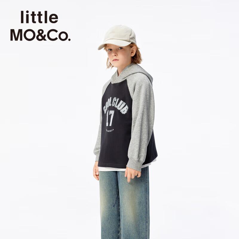 little MO&Co. Boys  Raglan Sleeve Hooded Sweatshirt KBE1SWS012 130