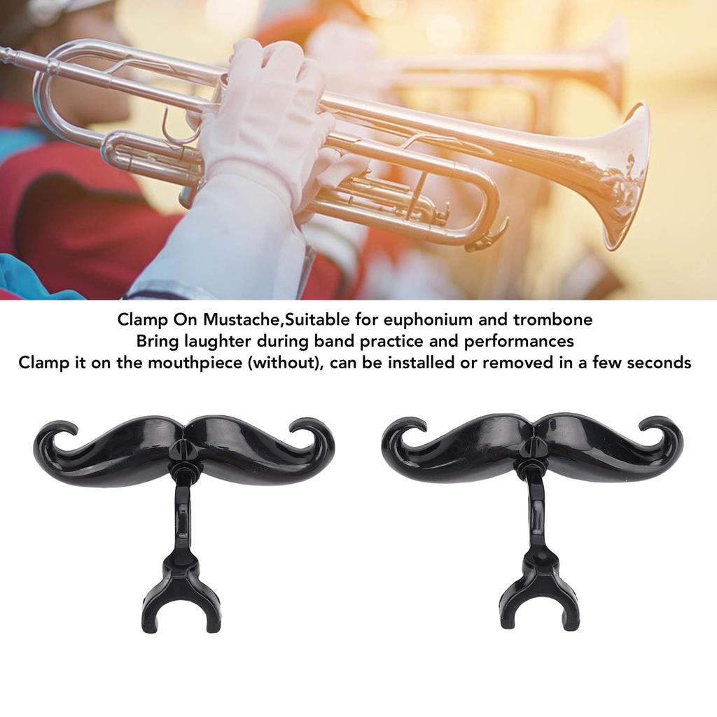 Zjchao Trombone Mustache, Fun Practice and Performance Accessory for Euphonium. Features a Reinforced Clamp Design To Prevent Damage During Playing.