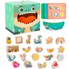 Kids Tactile Sensory Box Montessori Toys 3in1 Stacking Feeding Matching Games Fine Motor Training Early Educational Wooden Toys
