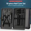 7-18 Piece Set of Black Stainless Steel Nail Clippers Complete Set of Nail Clippers Acne Needles Foot Clippers Beauty Pliers