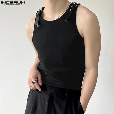 Biele/Čierne Pánske Košele Letné Slim Fit Bez Rukávov Módne Voľnočasové Košele S-5XL Vesty