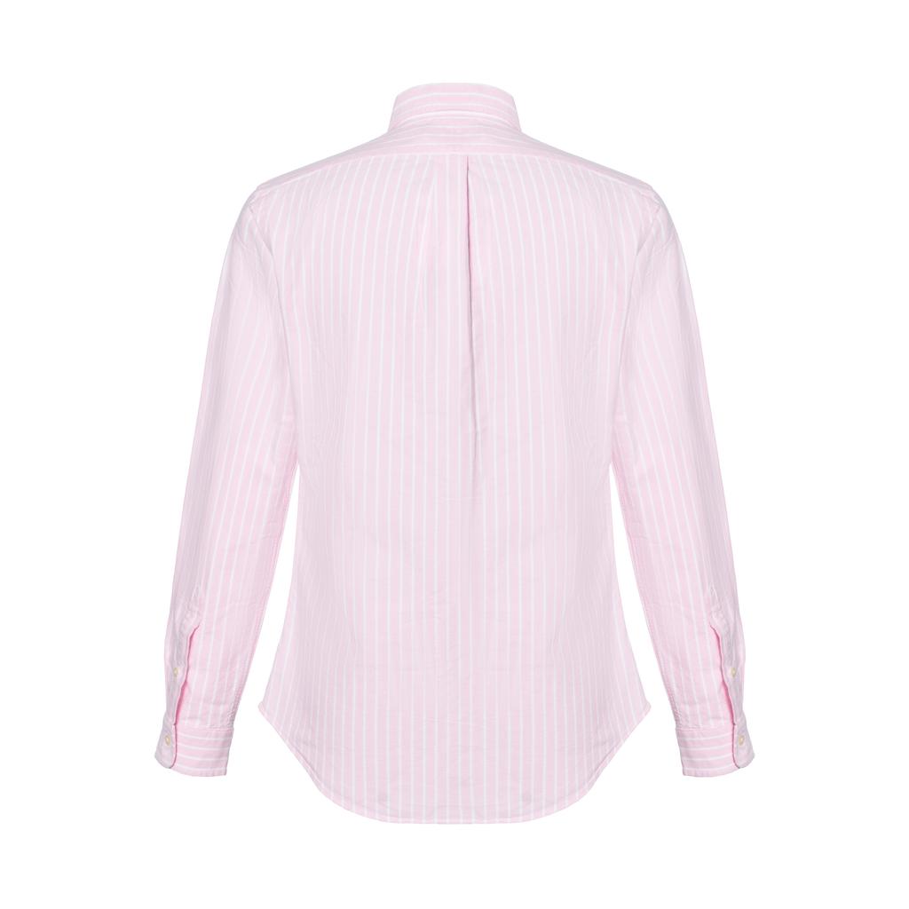 Polo Ralph Lauren Ss22 Logo Embroidered Striped Button-Up Long Sleeve Shirt Men Shirts Pink 710829448-002