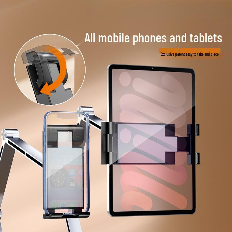 Aluminum Alloy Rotating Bedside Tablet and Phone Stand for Streaming and Multifunctional Use