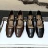 Modische Damen Filz Mary Janes Schuhe Eckige Zehenpartie Ballerinas für Damen Slipper Neue Mode Schnallenriemen Damenschuhe 2025 Frühling Herbst