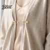 Metal Collar Brooch 2Pcs Vintage Sweater Clips for Women Girls, Retro Faux Pearl And Rhinestones Cardigan Clips, Elegant Clasp Pin Dresses Shawls,