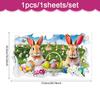 Wall Stickers Cartoon Removable Art Adhesive Hole Break Design Rabbit Wall Sticker For Bathroom Nursery Preschool Playing Room