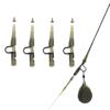 6pcs Carp Fishing Accessories Heavy Duty Clip With Pin Tail Rubber For Heavy Leads Over 200g With All Size 8 Swivels Carp End Tackle