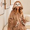 Damen Halloween Kostüm Tier Tragbare Decke Hoodie für Damen, Übergroßer Flanell Pullover Knopfleiste Decke, Cosplay Umhang Nachtwäsche Winter