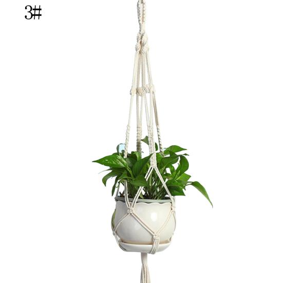 Ručně vyráběné Macrame Závěs na květináče Síťový košík na lano Domácí zahrada Výzdoba dvora