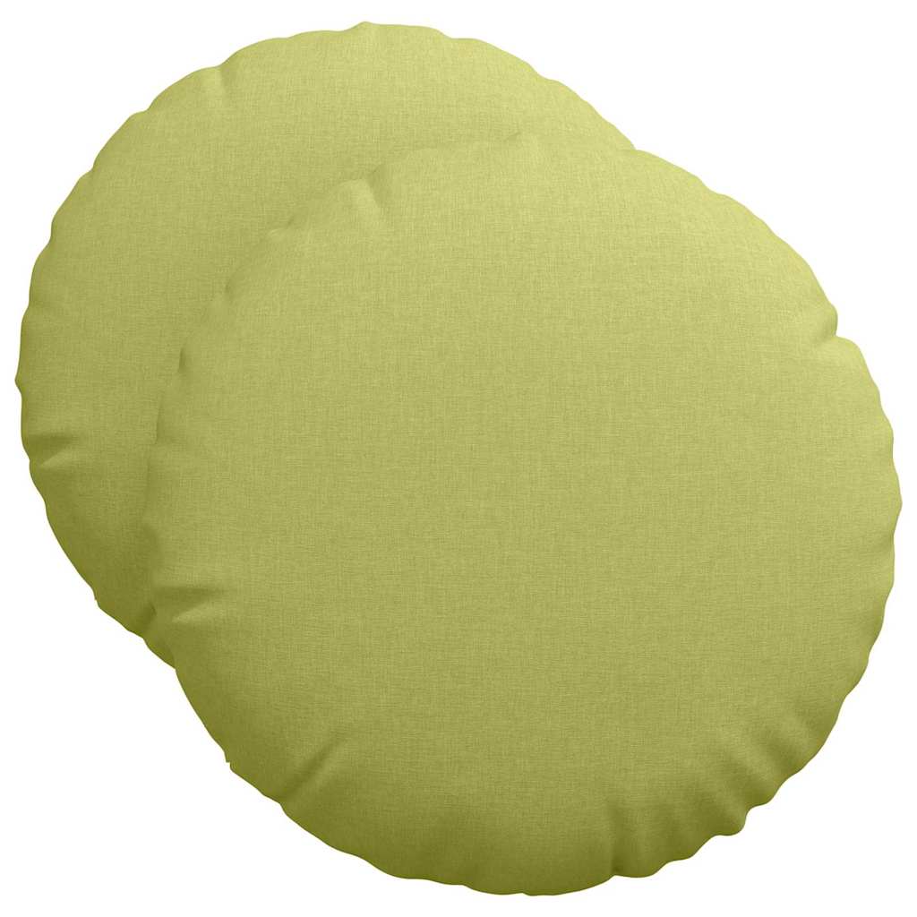 Seat Cushion Set 2 Pcs Light Green Ø50 X 19 Cm Fabric