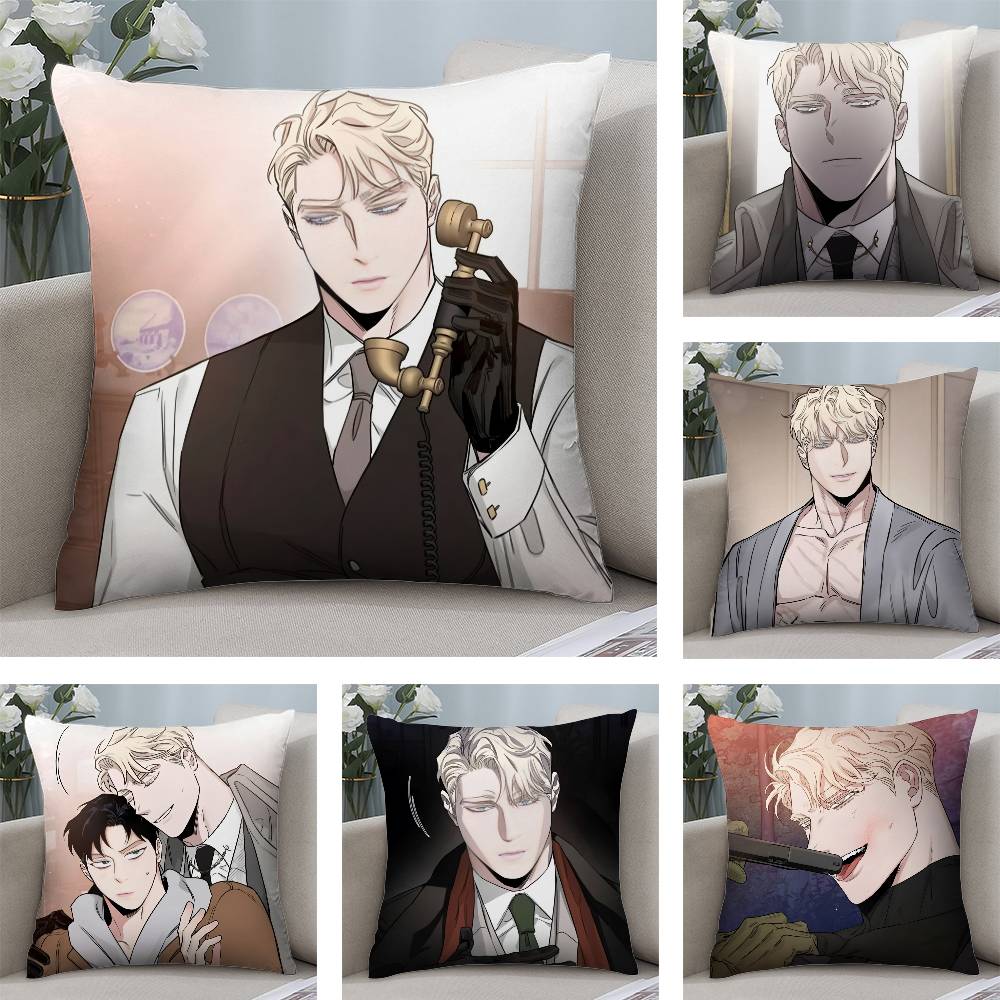 BL M-manhwa Anime Pillow Case Plush Fabric Soft Pillowcase Double Sided Print Cushion Cover Household Gifts