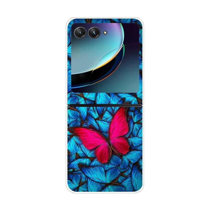 For Moto Razr40 Ultra 5G Case Plastic Wolf Lion Marble PC Hard Back Covers for Motorola Razr 40 Ultra Razr+ Razr4 2023 Capa