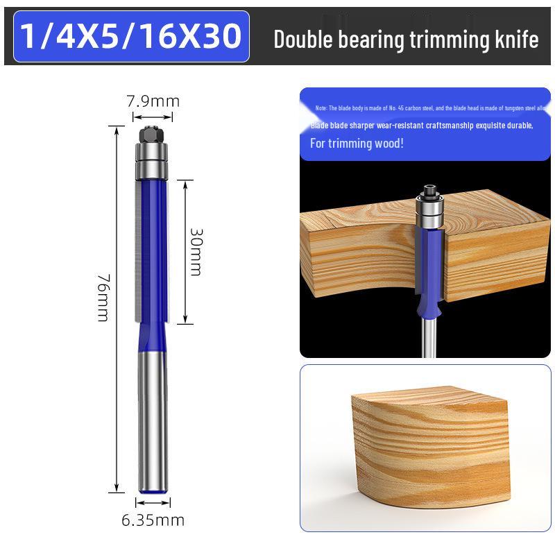 Holzbearbeitungs-Gravier-Trimm-Messer Doppellager-Fräsmaschine mit zweischneidigem Fräser und Plattenkreissäge